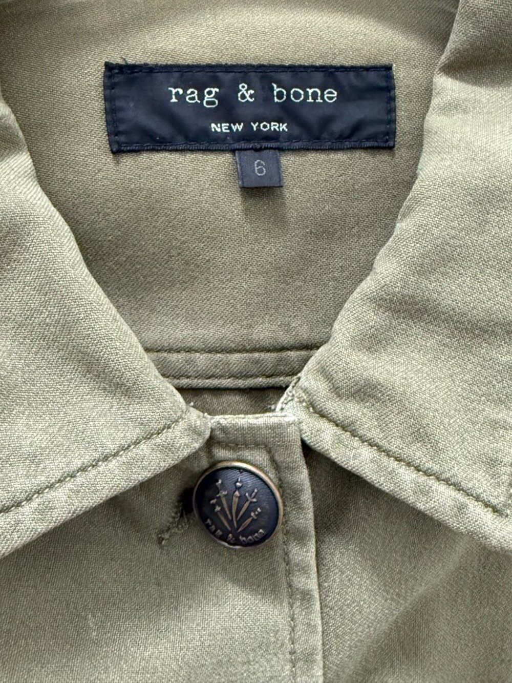 Rag & Bone Green Field Jacket, Size 6 - Picture 2 of 3